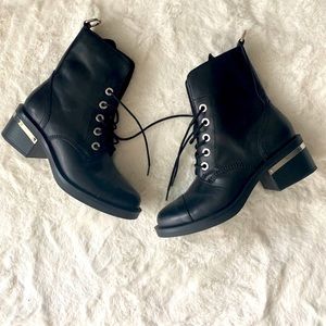 Leather Lace up ankle boots